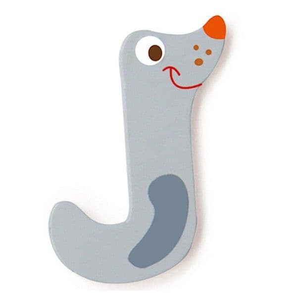 Lettre décorative 'J' en bois Animaux Amusants 6cm Scratch® - Lettre