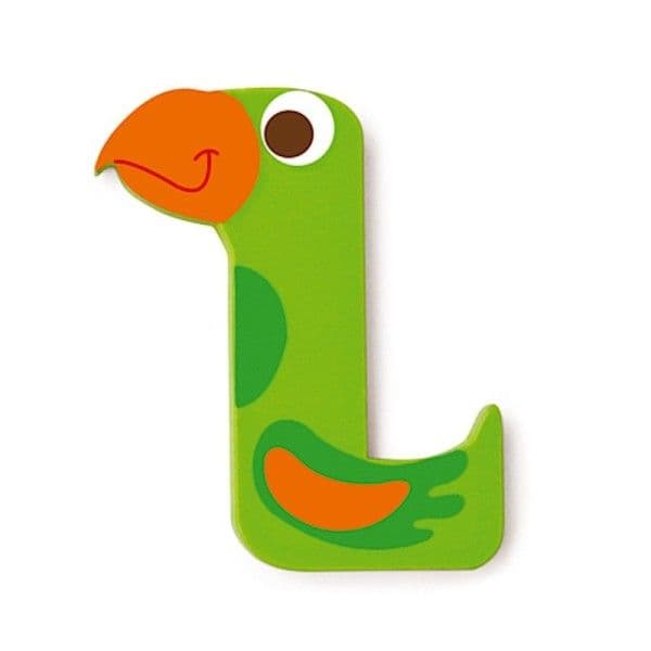 Lettre décorative 'L' en bois Animaux Amusants 6cm Scratch® - Lettre