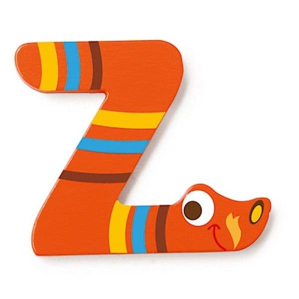 Lettre décorative 'Z' en bois Animaux Amusants 6cm Scratch® - Lettre