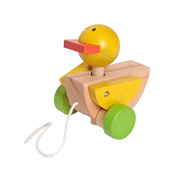 Jouet à trainer Petit Canard en bois dandinant