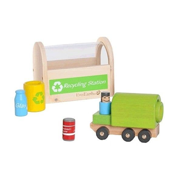 Jouet Camion & Station de Recyclage en bois EverEarth® - Jouets bois