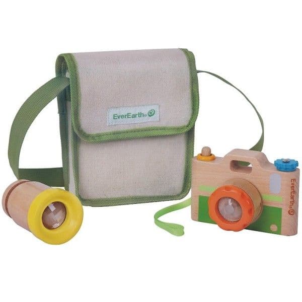 Jouet d'imitation en bois Appareil Photo Kaléidoscope EverEarth® - J