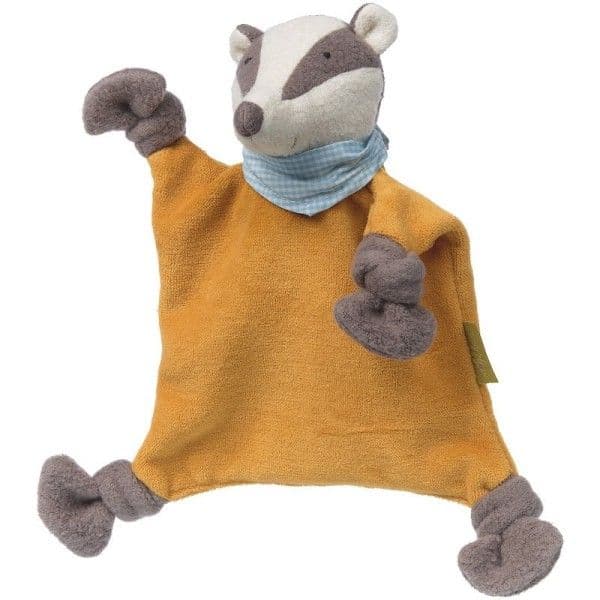 Doudou Plat Bio Sigikid® Kasimir le Blaireau Écolo Green 22 cm