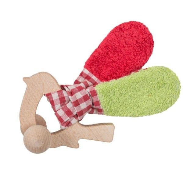 Hochet Anneau de dentition Bois & Coton Bio Oiseau Efie® 15cm -