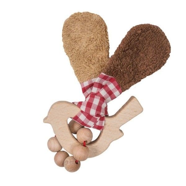 Hochet Anneau de dentition Bois & Coton Bio Oiseau Efie® 16 cm -