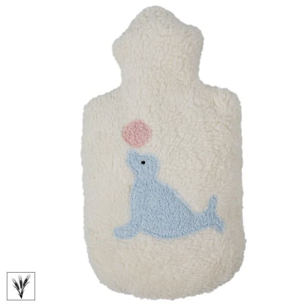 Bouillotte Épeautre Efie® Broderie Otarie 32cm - coton bio