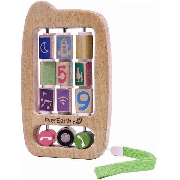 Hochet en Bois Téléphone Mobile s EverEarth® - Jouets d'imitation