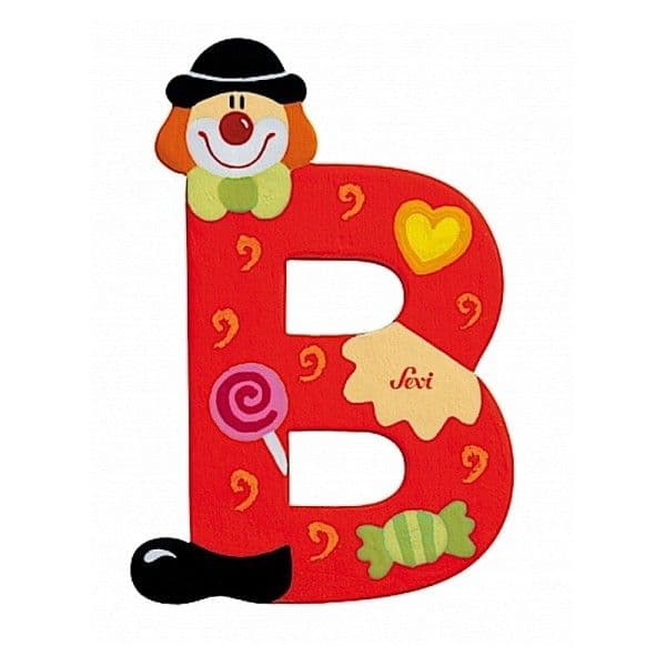 Lettre en Bois Clown B Sevi 1831 - Jouets en Bois décoration