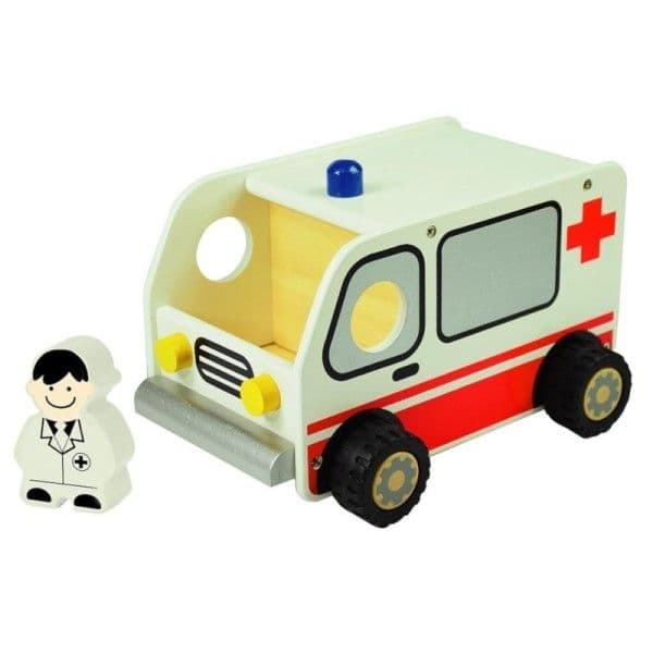 Jouets en bois Ambulance I'm Toy® - Ambulance en bois