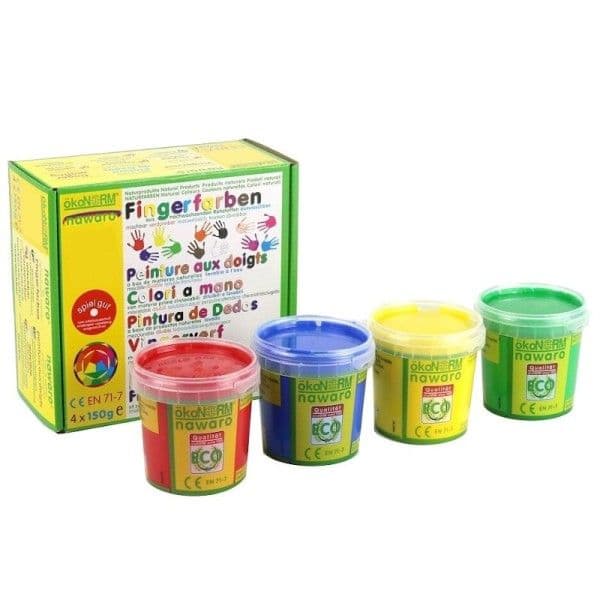 Peinture à doigts 4 pots RJVB OkoNorm® NaWaRo - certifiée OEKO-TEST