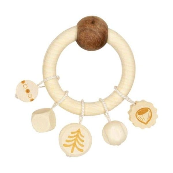 Hochet Anneau Bois Naturel Écureuil Heimess® - Jouets Bébé