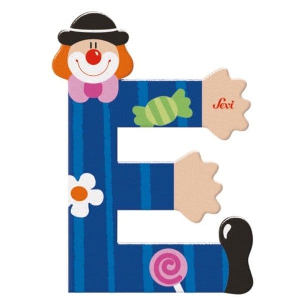 Lettre en Bois Clown E Sevi 1831 - Jouets en Bois décoration