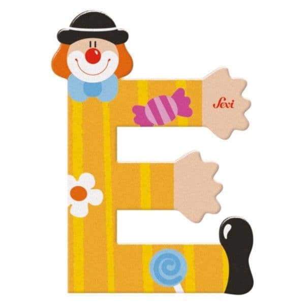 Lettre en Bois Clown E Sevi 1831 - Jouets en Bois décoration