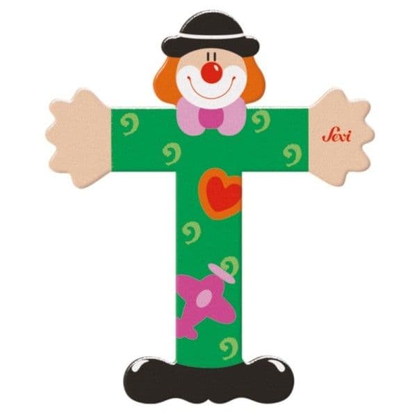 Lettre en Bois déco Clown T Sevi 1831 - décoration portes