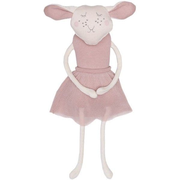 Doudou Peluche Mouton Ballerine en Tutu Rose 30 cm Wooly Organic®