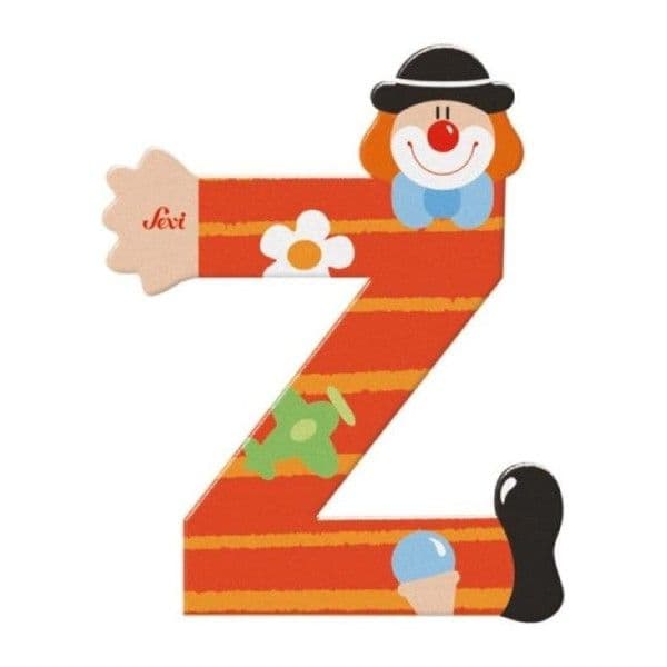 Lettre en Bois Clown Z Sevi 1831 - Jouets en Bois décoration