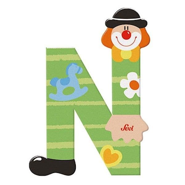 Lettre en Bois Clown N Sevi 1831 - Jouets décoration