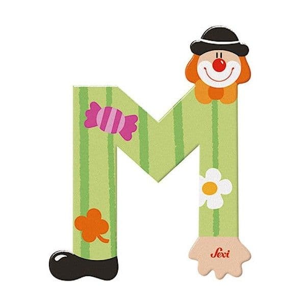 Lettre en Bois Clown M Sevi 1831 - Jouets en Bois décoration