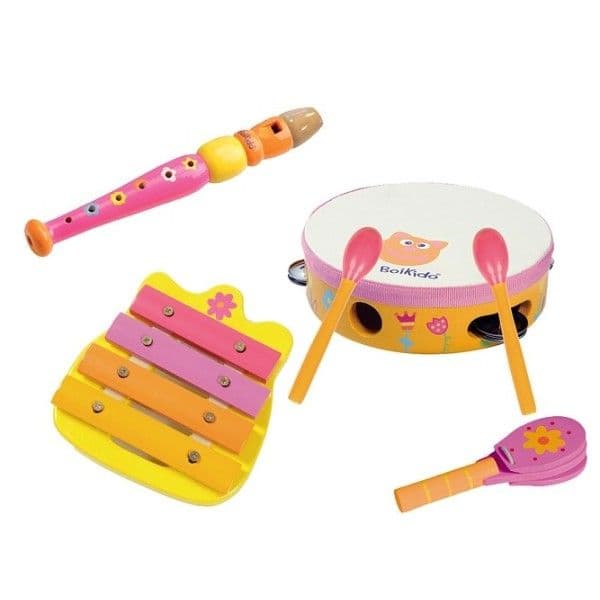 Set 4 Instruments de Musique en bois Fleur Boikido - Jouet en bois