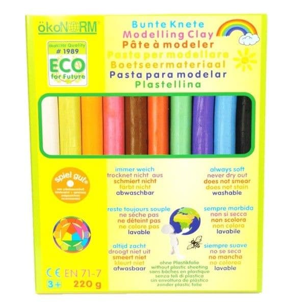 Pâte à modeler 'Toujours souple' OkoNorm 10 couleurs Certifié OK