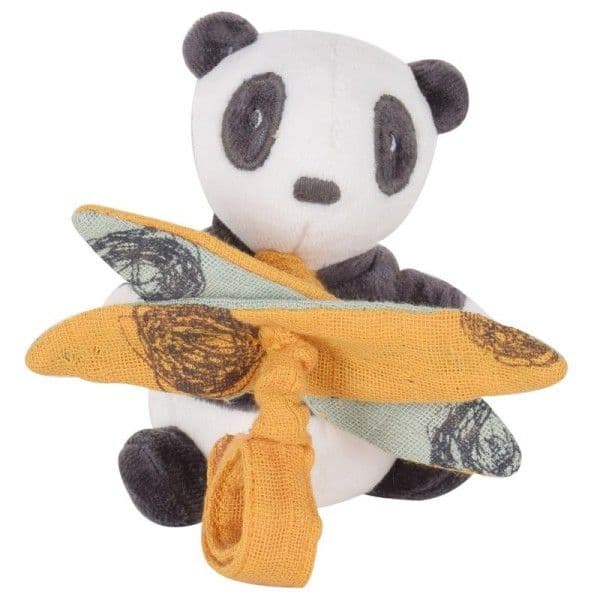 Petite Peluche Doudou Vibrant Panda en fibre de bambou Tikiri® -