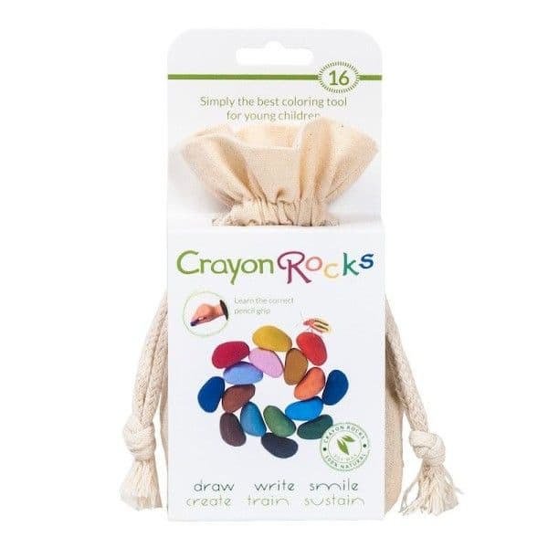 Sachet 16 Crayons Cailloux Cire Naturelle couleurs primaires et