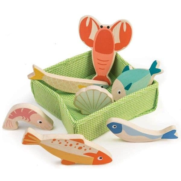 Jouet en bois Dinette Marchande Panier Poissonnier Tender Leaf Toys®