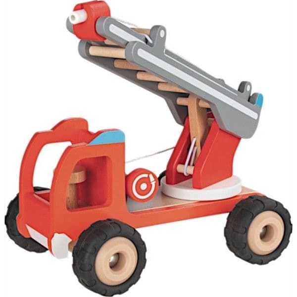 Jouets en bois Camion de pompier avec échelle Goki® - Jouets en bois