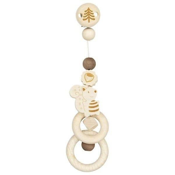 Hochet Clip en bois Écureuil Heimess® - Jouet Bébé Bio