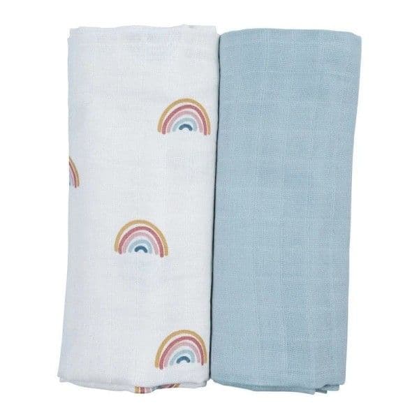 Duo de Langes Swaddle Arc-en-ciel Fabelab® Coton Bio GOTS - Lange