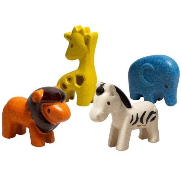 Jouets en bois 4 Figurines Animaux de la savane Plantoys® - Jouet
