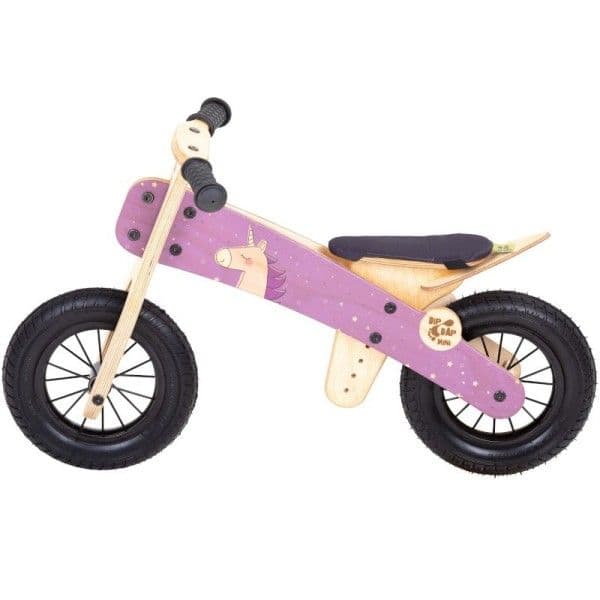 Draisienne en bois Dip Dap® 12 pouces 3-5 ans Licorne Selle Grise -