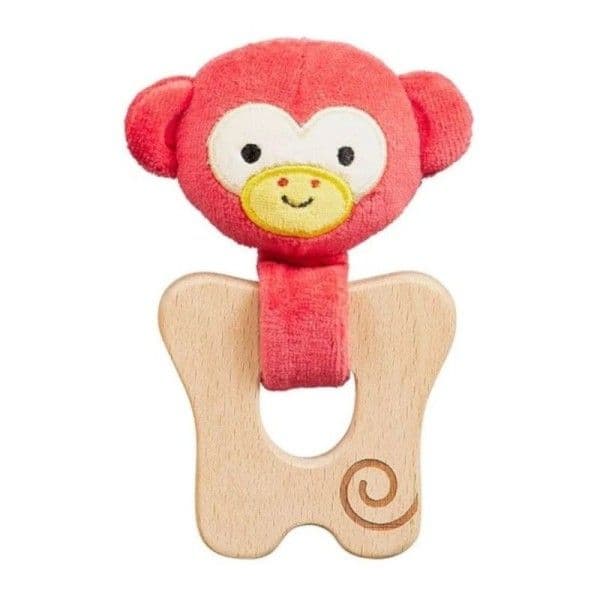 Hochet Anneau de dentition bois Singe Petitcollage® - Anneaux de