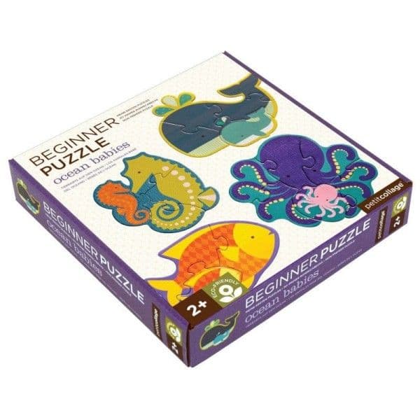 Set 4 Puzzles évolutifs 3 4 5 6 pièces Océan Petitcollage® - Puz