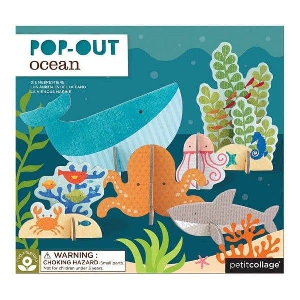Jouet en Carton Puzzle 14 pièces Pop-out Océan Petitcollage® - Pu