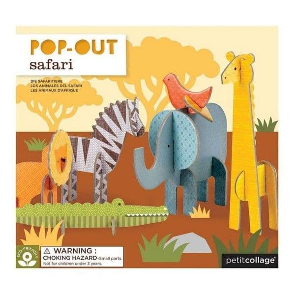 Jouet en Carton Puzzle 20 pièces Pop-out Safari Petitcollage® - P