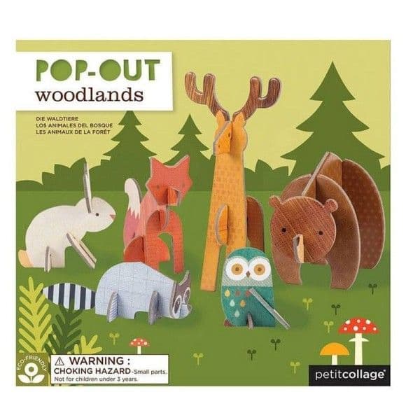 Jouet en Carton Puzzle 23 pièces Pop-out Dans les bois Petitcollage®