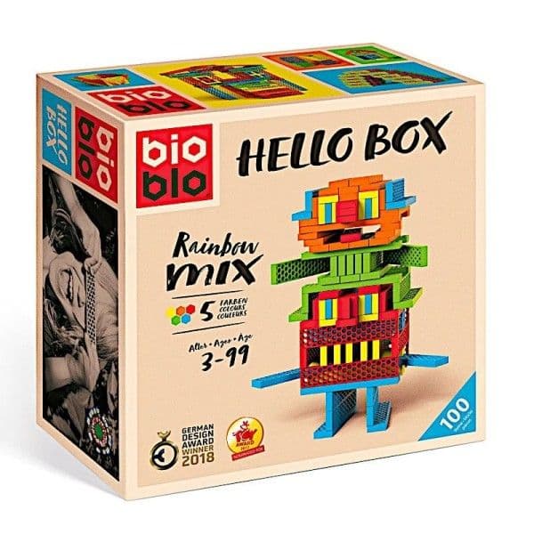 Briques de construction Hello box Rainbow mix 100 Bioblo® - Blocs de