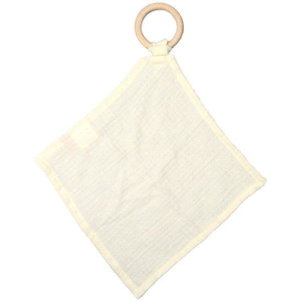 Doudou Lange Ecru Naturel Coton Bio & Anneau de dentition bois aPunt