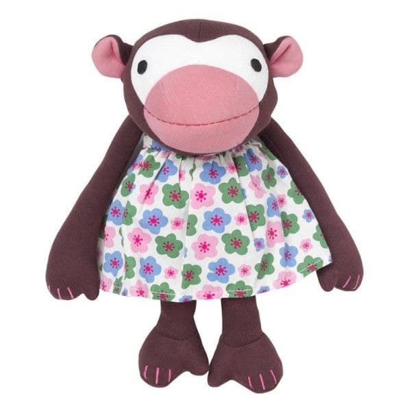 Peluche Singe Robe à fleurs Frida 32cm Coton bio Franck & Fischer® -