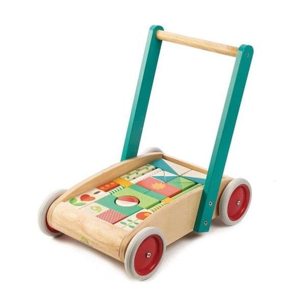 Chariot de marche Blocs de construction en bois pour bébé
