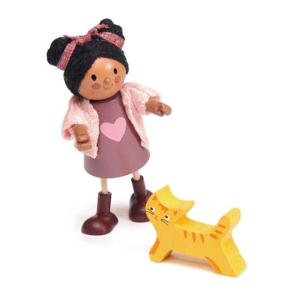 Figurine Maison de Poupées Ayana et son chat Tender Leaf Toys® - J