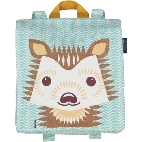 Cartable Maternelle Bleu Hérisson Coq en Pâte® - Cartable Coton bio