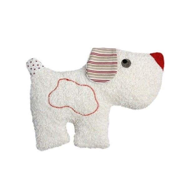 Doudou Hochet Efie Chien Coloré 20 cm Coton Bio Organique - Doudou