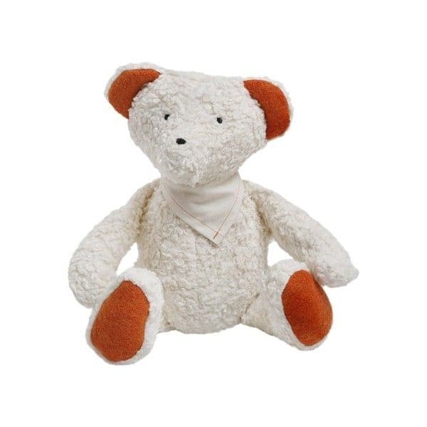 Doudou Coton Organic Bio Ours Orange & Blanc 34 cm - Doudou Bio