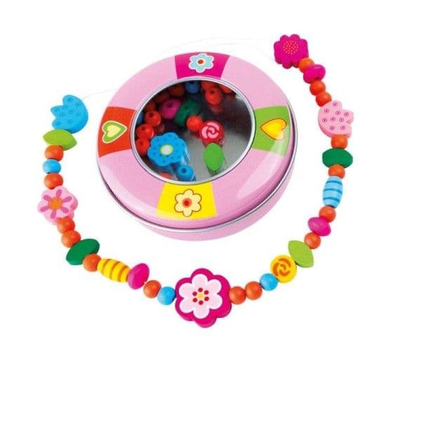 Boite métal 73 Perles en bois "Les fleurs" Small foot by Legler®