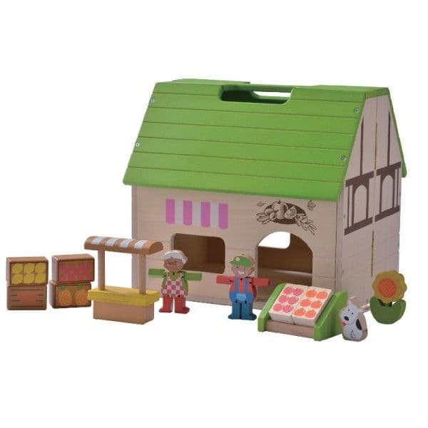 Jouets en bois Maison de poupée Magasin bio EverEarth® - Jouets i
