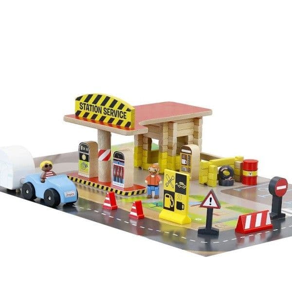 Jouets en bois Station service 80 pcs Jeujura® | Ref: 8221 - Jouets