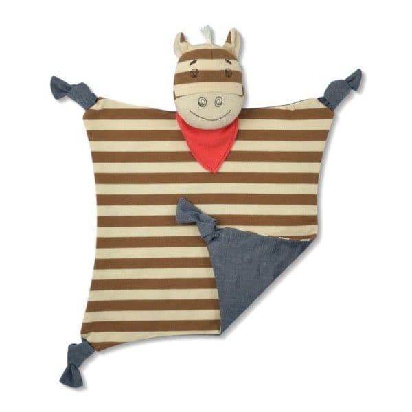 Doudou Plat Bio Clyde le poney 30 cm Apple Park™ - Jouets Bio Apple