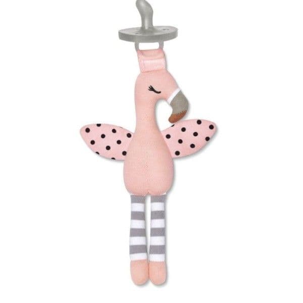 Doudou Attache sucette Flamant rose Franny 25 cm Apple Park™ - A
